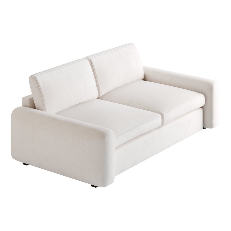 WHITE PERFORMANCE FABRIC APARTMENT SOFA - Image 9