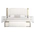 Glamorous White Upholstered Wingback Bed I - Thumbnail 12