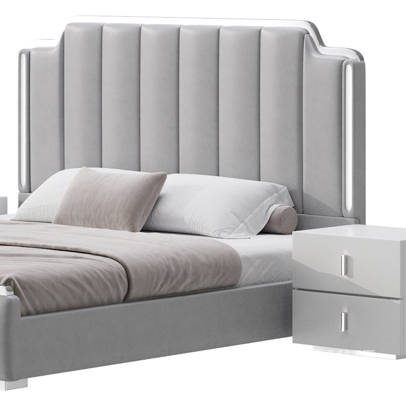 Glam Beige Upholstered Bed - Image 10
