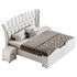 Modern Off-White Upholstered Tufted King Bed - Thumbnail 11