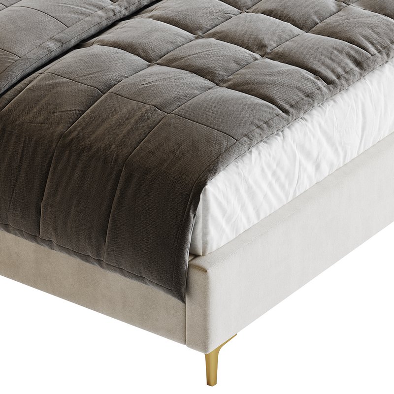 White Faux Leather Upholstered Modern Bed - Image 11