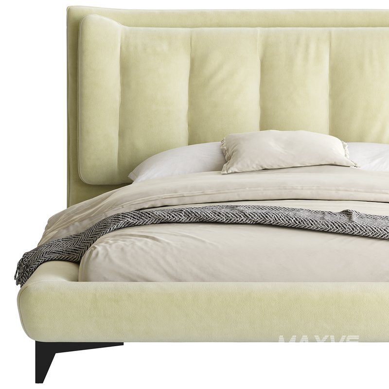 Eden Suede Fabric Upholstered Modern Bed - Image 13
