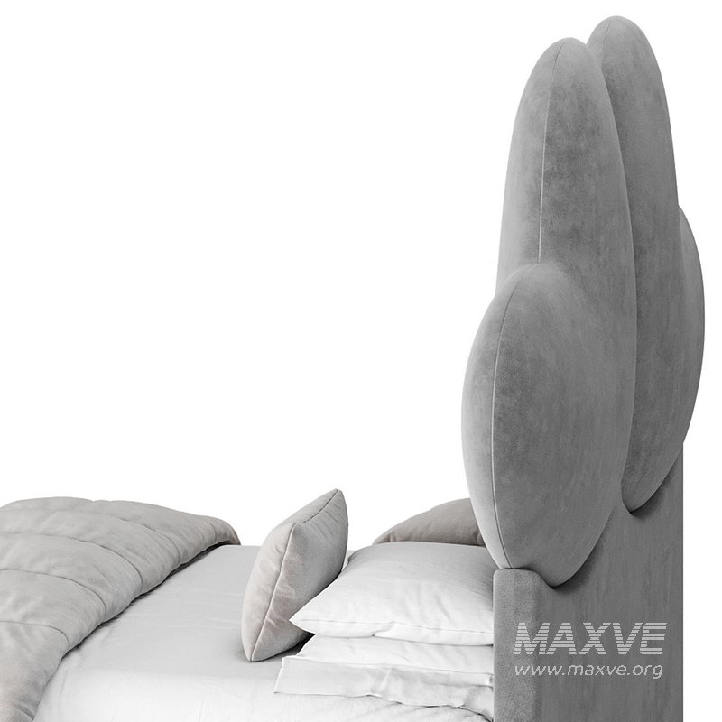 Elegant Blue Pine Wood Upholstered Panel Bed - Image 10