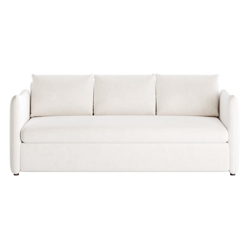 WHITE PERFORMANCE FABRIC SLEEPER SOFA - Image 9