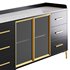 Modern Glass Door Wood Sideboard 2 - Thumbnail 11