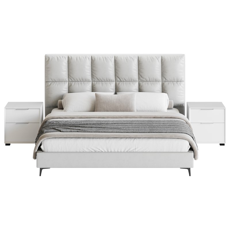 Modern Bed Upholstered Headboard Standard Bed I - Image 10