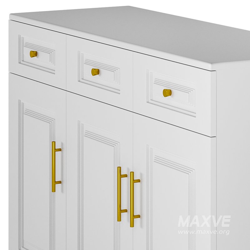 Sumptuous White Wood Sideboard Credenza - Image 11