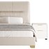Elegant Beige Upholstered Modern Headboard Bed - Thumbnail 11