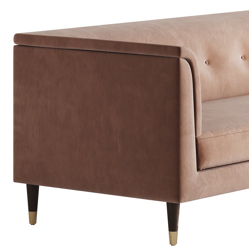 TUFTED CREAM WHITE VELVET SOFA - Image 11