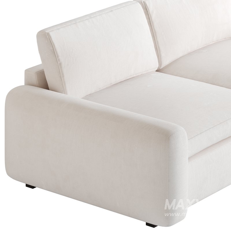 WHITE PERFORMANCE FABRIC APARTMENT SOFA - Image 12