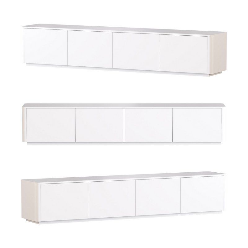 Stylish White TV Stand in Wood - Image 1