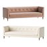 TUFTED CREAM WHITE VELVET SOFA - Thumbnail 1