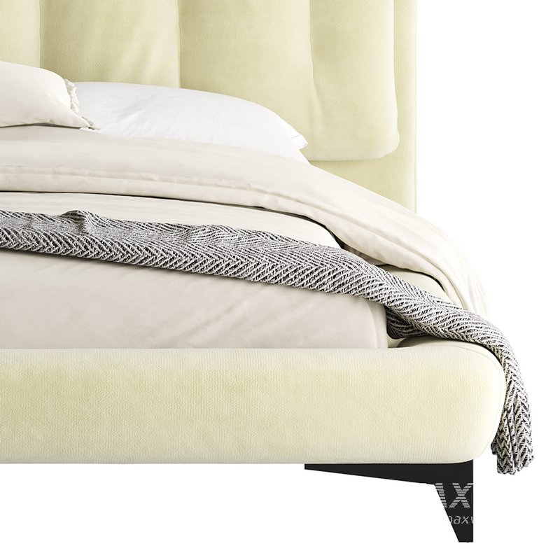 Eden Suede Fabric Upholstered Modern Bed - Image 11