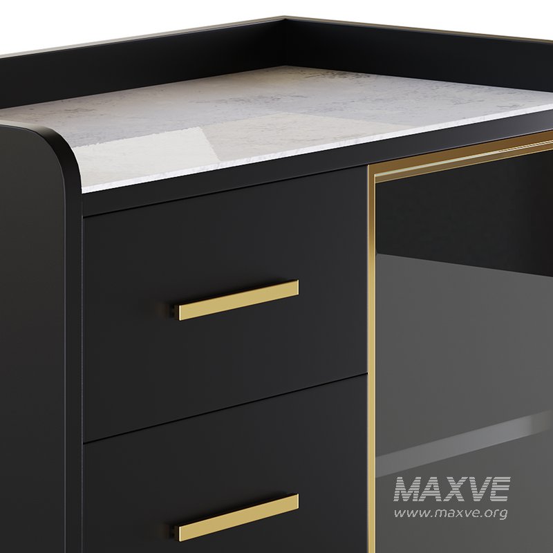 Modern Glass Door Wood Sideboard 2 - Image 12