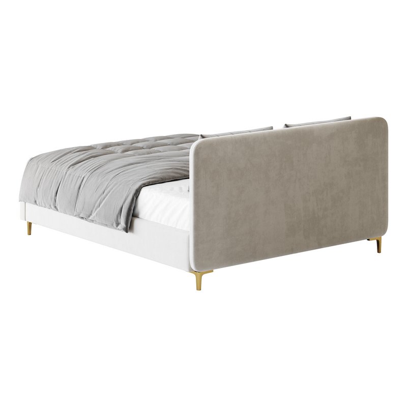 White Faux Leather Upholstered Modern Bed - Image 12