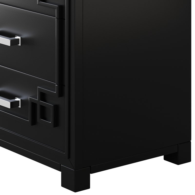 SAFAVIEH Raina Three Drawer Greek Key Night Stand Black - Image 12