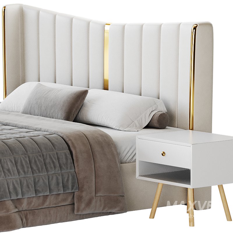 Modern Beige King Size Bed - Image 12