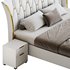 Modern Off-White Upholstered Tufted King Bed - Thumbnail 12