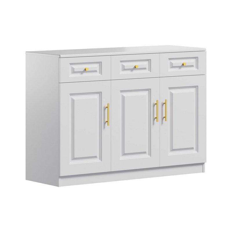 Sumptuous White Wood Sideboard Credenza - Image 1