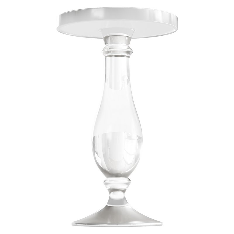 Modern Acrylic Clear Round End Table with Pedestal - Image 12