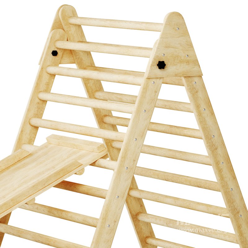 Childrens wooden pikler exercise machine with weight Varnish - Image 12