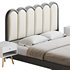 White Genuine Leather Upholstered Modern Panel Bed - Thumbnail 12