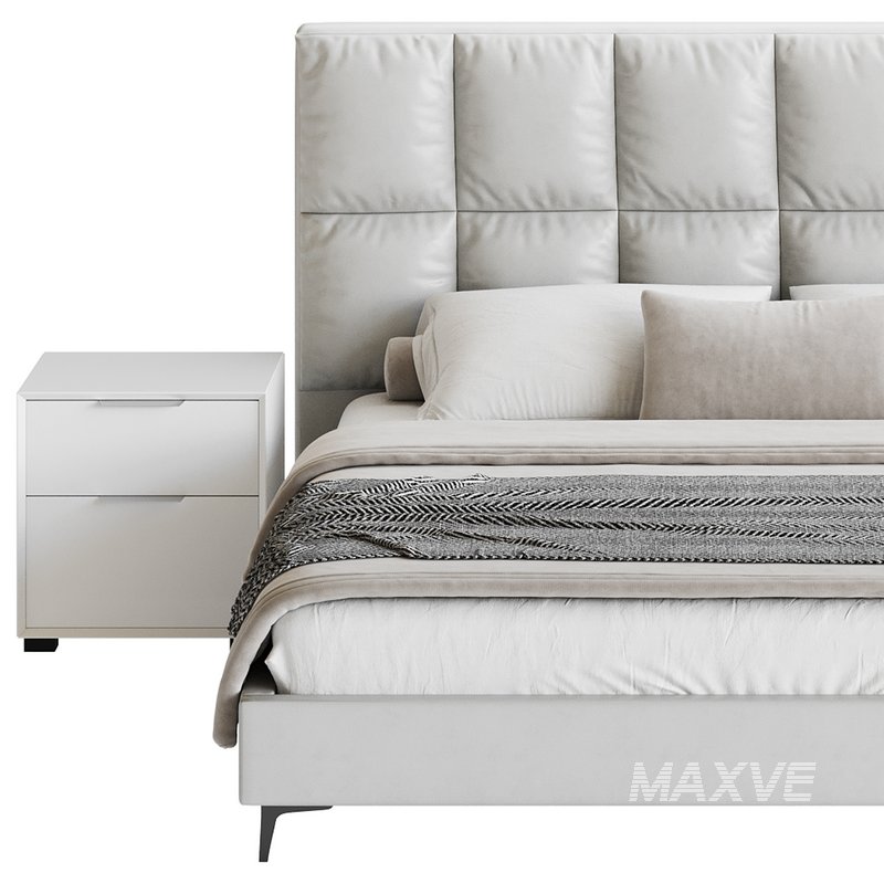 Modern Bed Upholstered Headboard Standard Bed I - Image 12