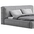 Icnoyotl suede fabric rectangular headboard modern bed I - Thumbnail 12