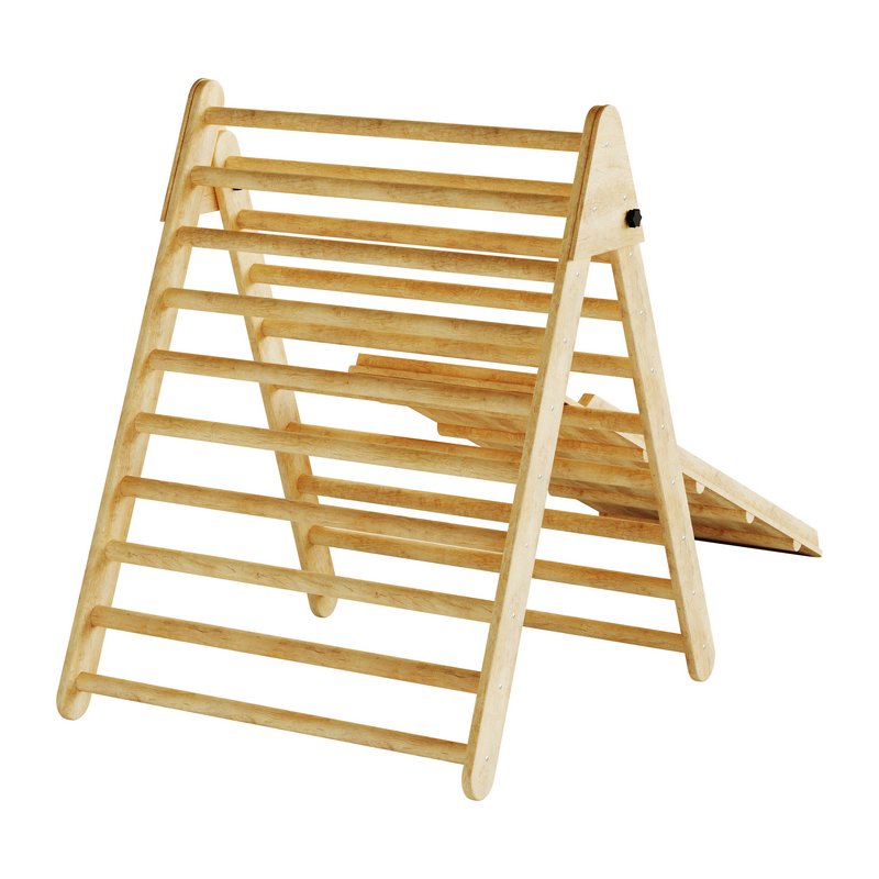 Childrens wooden pikler exercise machine with weight Varnish - Image 13