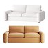 WHITE PERFORMANCE FABRIC APARTMENT SOFA - Thumbnail 1