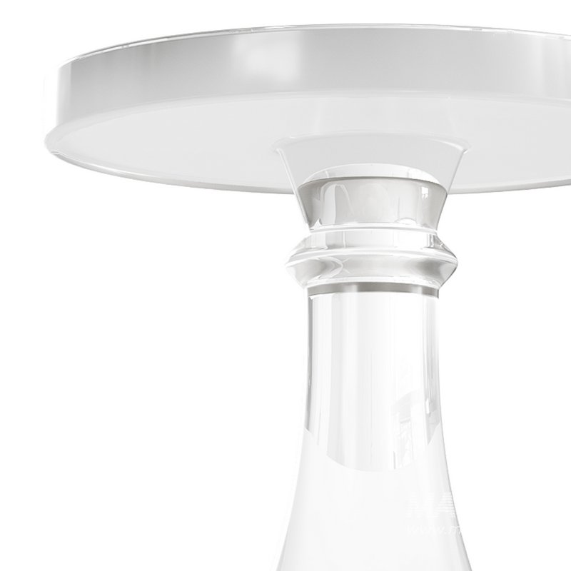 Modern Acrylic Clear Round End Table with Pedestal - Image 13