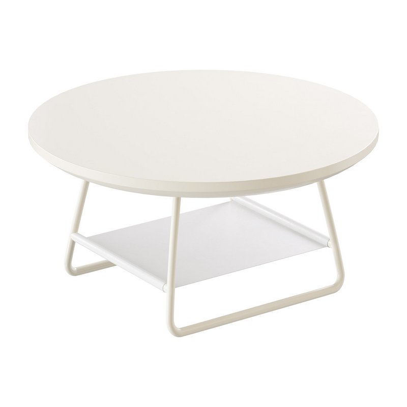 Modern Sled Round Wood Coffee Table - Image 1