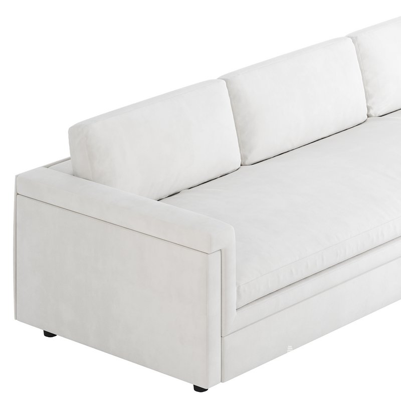 IVORY PERFORMANCE VELVET SOFA - Image 15