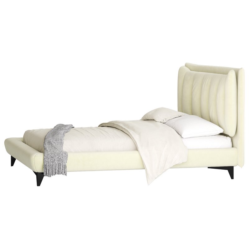 Eden Suede Fabric Upholstered Modern Bed - Image 12