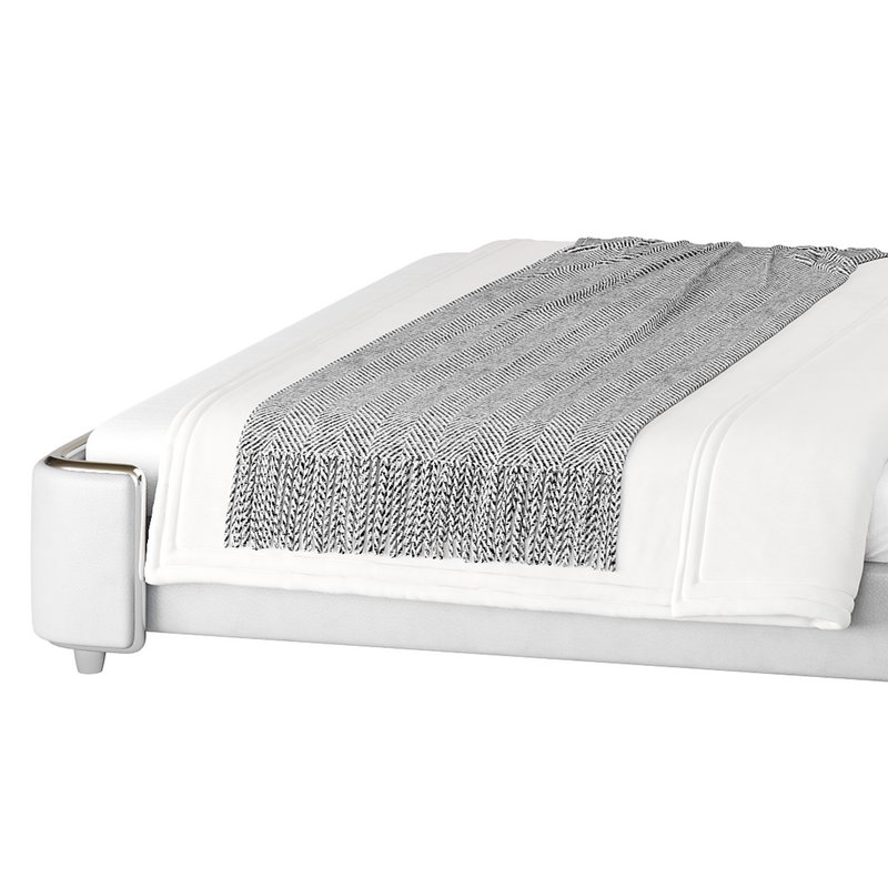 Elegant White Pine Wood Panel Bed - Image 13