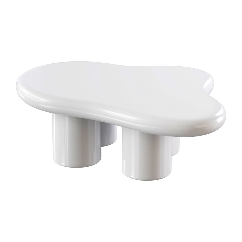 Modern Smooth Wood Abstract Coffee Table - Image 1