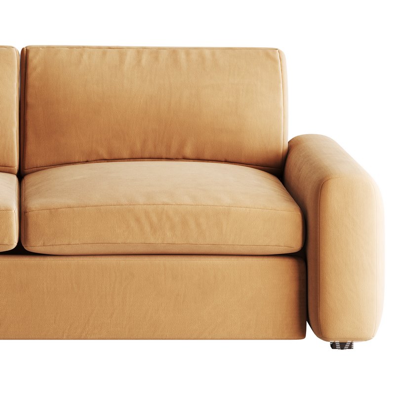 WHITE PERFORMANCE FABRIC APARTMENT SOFA - Image 13