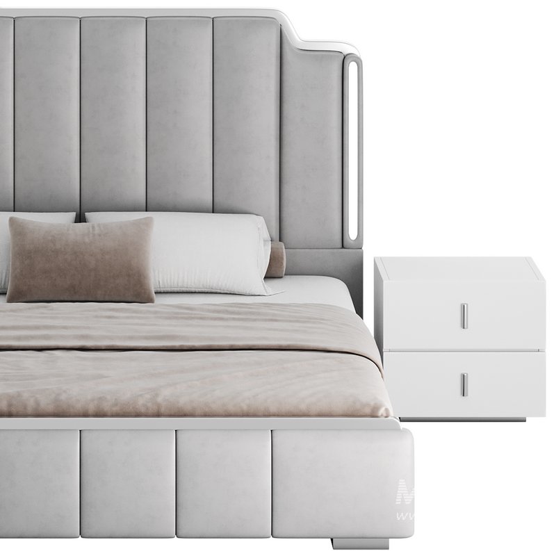 Glam Beige Upholstered Bed - Image 13