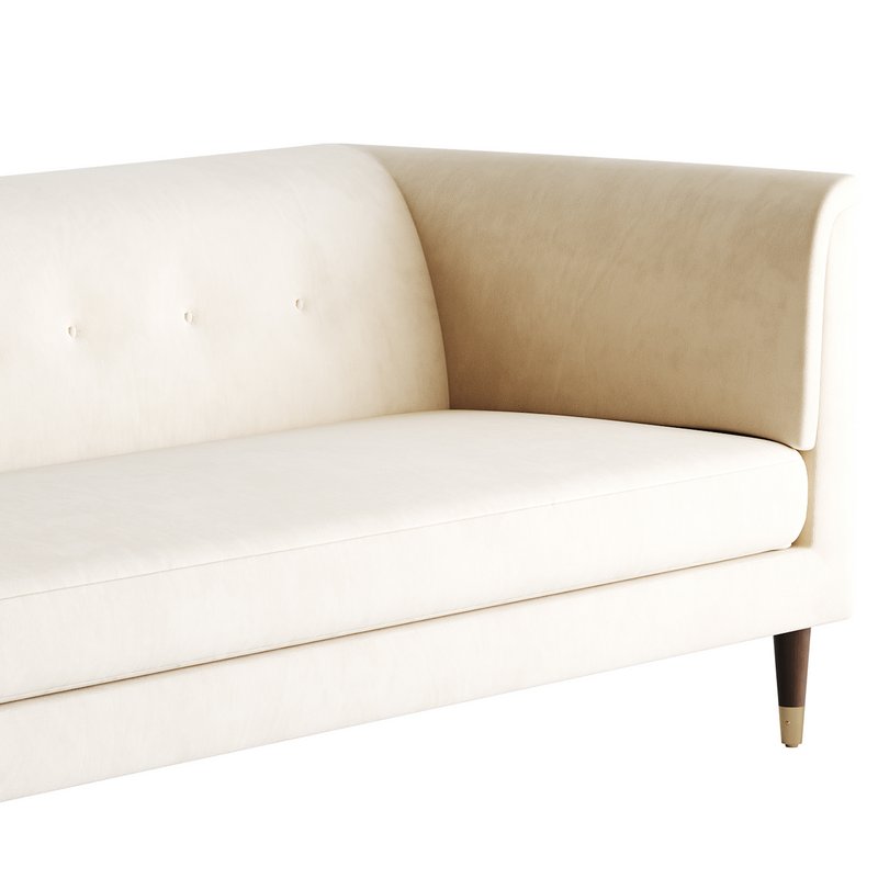 TUFTED CREAM WHITE VELVET SOFA - Image 15