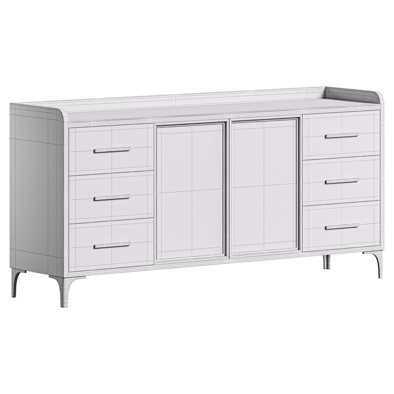 Modern Glass Door Wood Sideboard 2 - Image 14