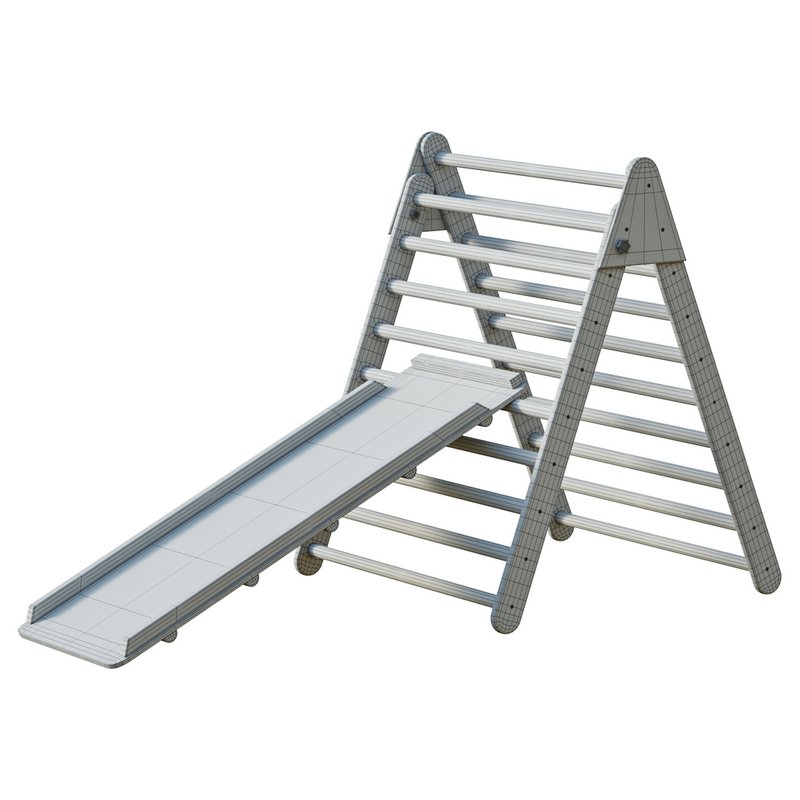 Childrens wooden pikler exercise machine with weight Varnish - Image 14