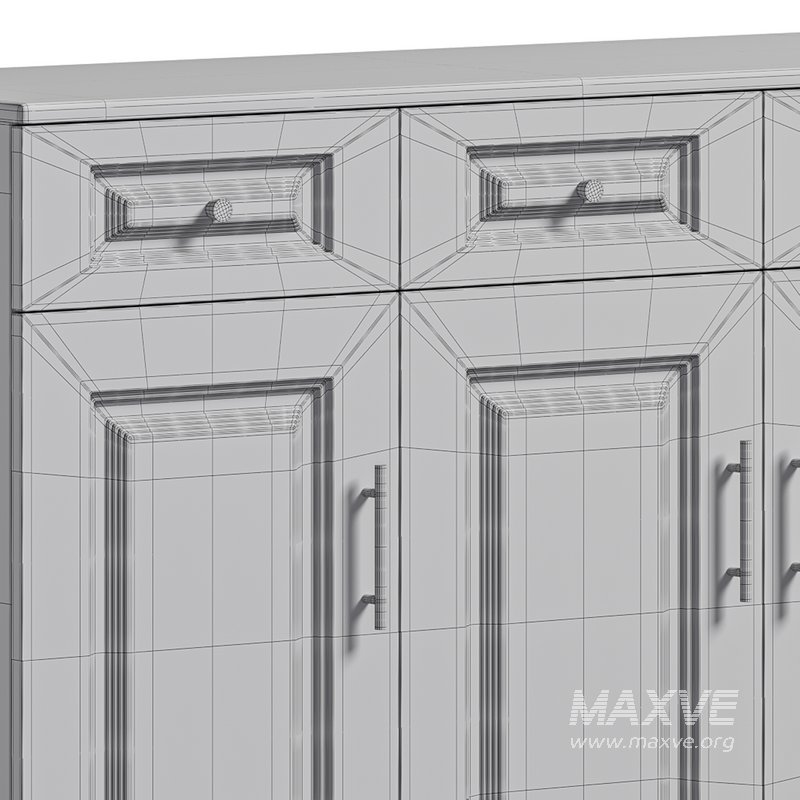 Sumptuous White Wood Sideboard Credenza - Image 14