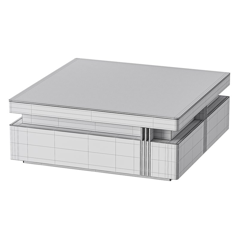 Trimied 43 Modern Black Square Storage Coffee Table Stone Top & 4 Wood Drawers - Image 14