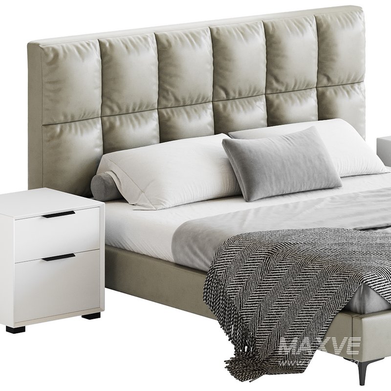 Modern Bed Upholstered Headboard Standard Bed I - Image 15