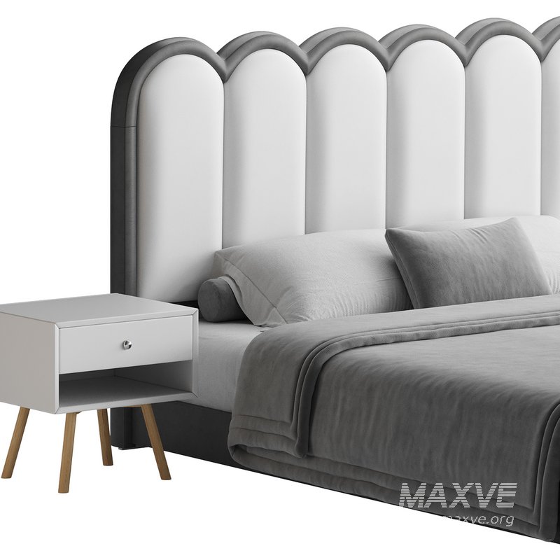 White Genuine Leather Upholstered Modern Panel Bed - Image 14
