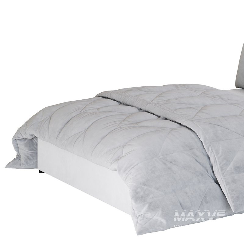 Light Wood Upholstered Panel Modern Bed - Image 14