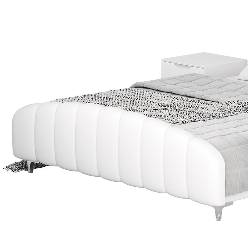 Glamorous Beige Upholstered Wingback Bed - Image 13