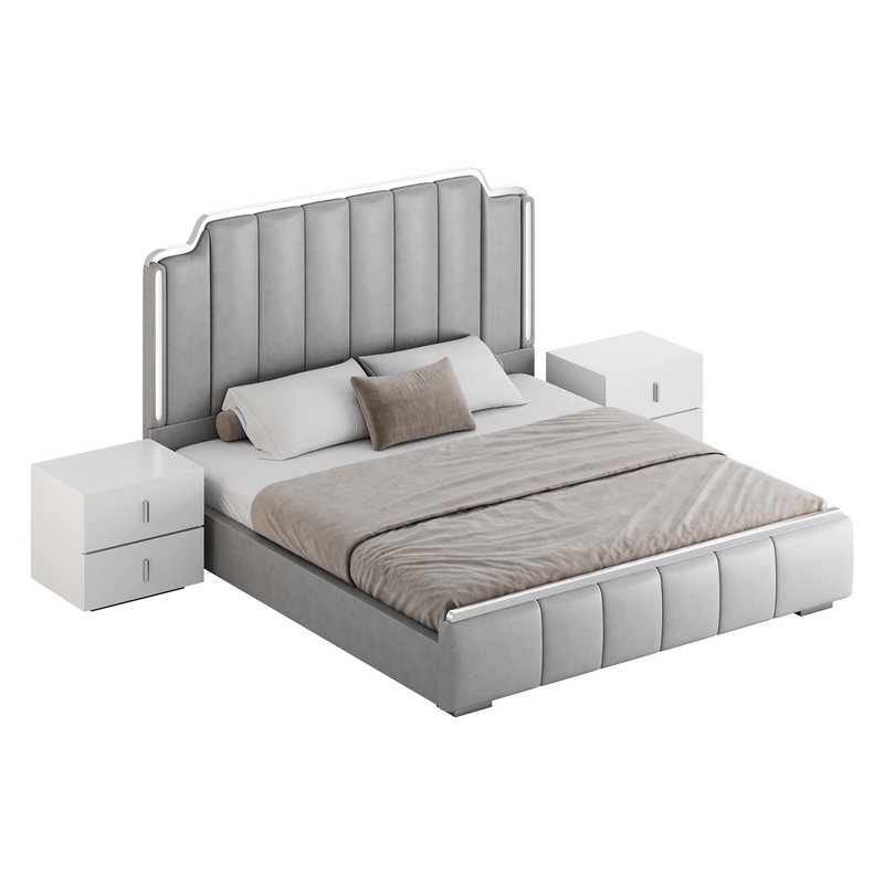 Glam Beige Upholstered Bed - Image 14