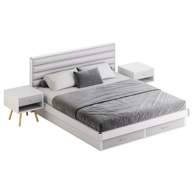 Grey Rectangular Headboard Standard Bed - Image 12
