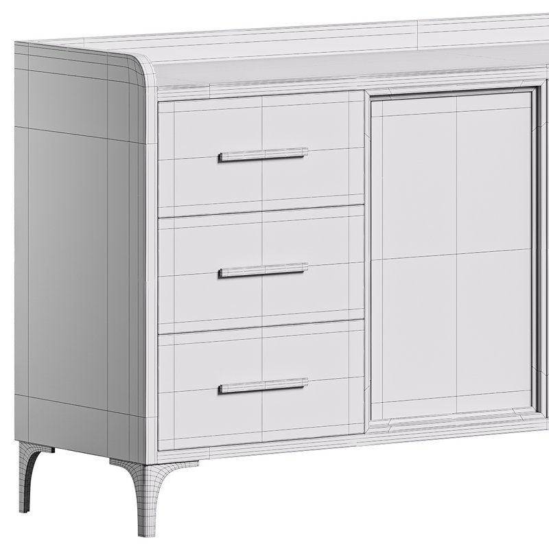 Modern Glass Door Wood Sideboard 2 - Image 15